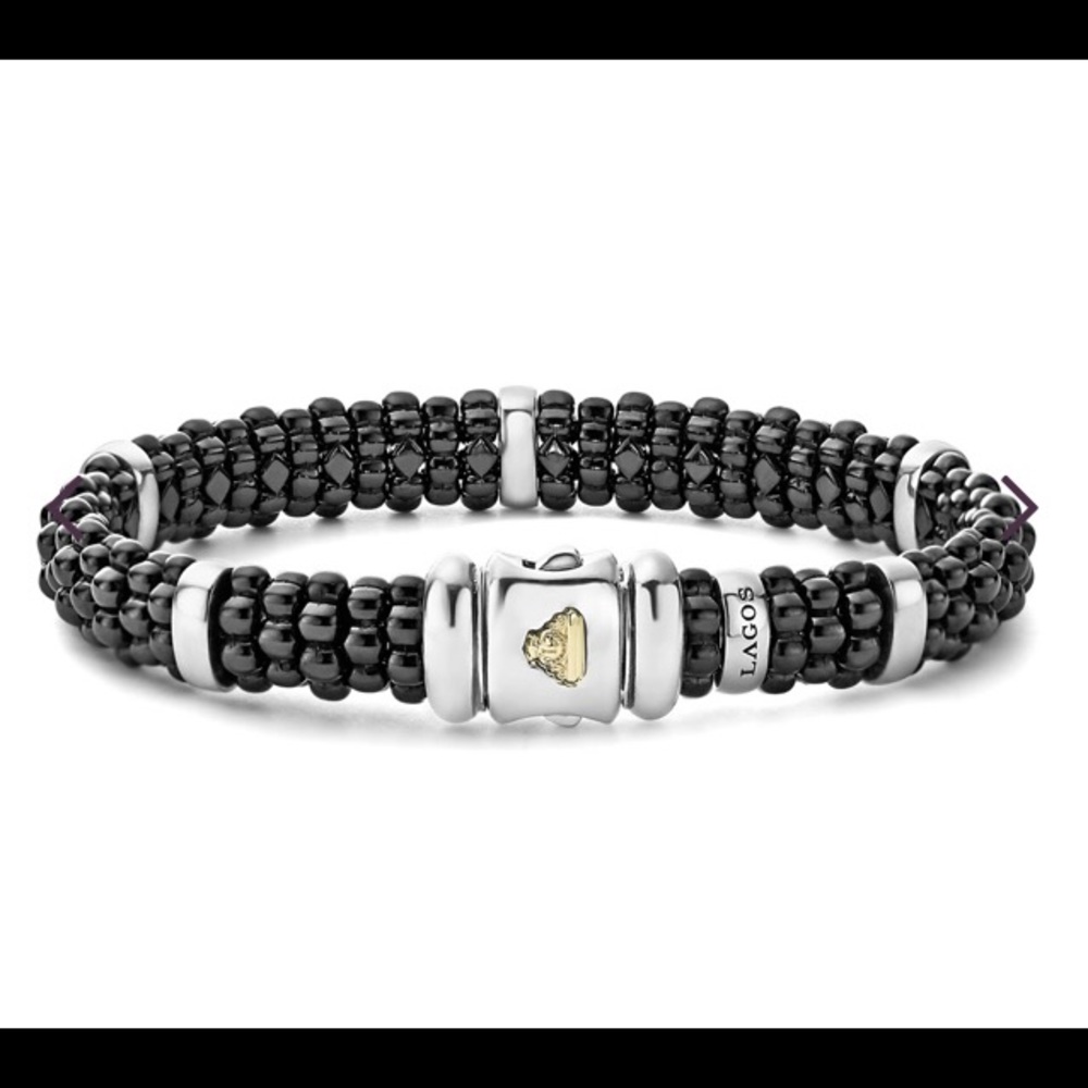 LAGOS Black Caviar Sterling Silver Bracelet, 8" (20cm)